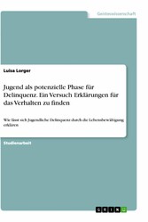 Jugend als potenzielle Phase für Delinquenz. Ein Versuch Erklärungen für das Verhalten zu finden