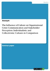 The Influence of Culture on Organizational Crisis Communication and Stakeholder Perception. Individualistic and Collectivistic Cultures in Comparison