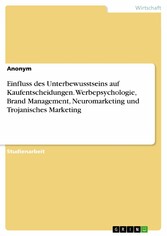 Einfluss des Unterbewusstseins auf Kaufentscheidungen. Werbepsychologie, Brand Management, Neuromarketing und Trojanisches Marketing