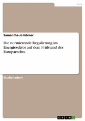 Die normierende Regulierung im Energiesektor auf dem Prüfstand des Europarechts