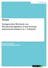 Fachgerechtes Wechseln von Wendeschneidplatten (Unterweisung Industriemechaniker/-in, 1. Lehrjahr)