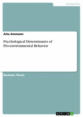 Psychological Determinants of Pro-environmental Behavior