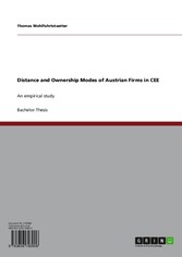 Distance and Ownership Modes of Austrian Firms in CEE