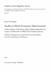 Studies in Hittite Economic Administration