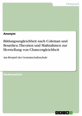 Bildungsungleichheit nach Coleman und Bourdieu. Theorien und Maßnahmen zur Herstellung von Chancengleichheit