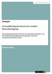 Gesundheitsprävention bei sozialer Benachteiligung