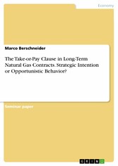 The Take-or-Pay Clause in Long-Term Natural Gas Contracts. Strategic Intention or Opportunistic Behavior?