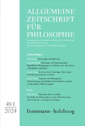 Allgemeine Zeitschrift für Philosophie: Heft 49.1/2024