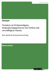 Variation im Verbparadigma. Synkopierungsprozesse bei Verben mit zweisilbigem Stamm