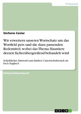 Wir erweitern unseren Wortschatz um das Wortfeld pets und die dazu passenden Redemittel,  wobei das Thema Haustiere derzeit fächerübergreifend behandelt wird