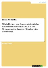 Möglichkeiten und Grenzen öffentlicher Fördermaßnahmen für KMUs in der Metropolregion Bremen-Oldenburg im Nordwesten