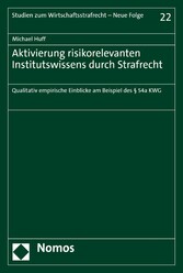 Aktivierung risikorelevanten Institutswissens durch Strafrecht