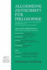 Allgemeine Zeitschrift für Philosophie: Heft 49.2/2024