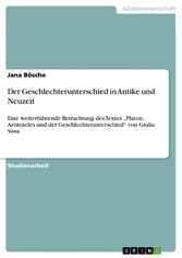 Der Geschlechterunterschied in Antike und Neuzeit