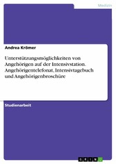 Unterstützungsmöglichkeiten von Angehörigen auf der Intensivstation. Angehörigentelefonat, Intensivtagebuch und Angehörigenbroschüre