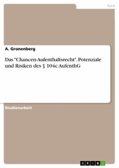 Das 'Chancen-Aufenthaltsrecht'. Potenziale und Risiken des § 104c AufenthG