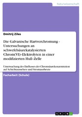 Die Galvanische Hartverchromung - Untersuchungen an schwefelsäurekatalysierten Chrom(VI)-Elektrolyten in einer modifizierten Hull-Zelle