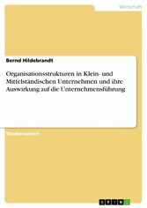 Organisationsstrukturen in Klein- und Mittelständischen Unternehmen und ihre Auswirkung auf die Unternehmensführung