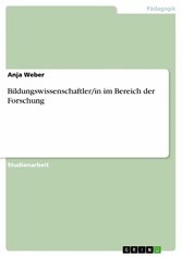 Bildungswissenschaftler/in im Bereich der Forschung