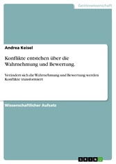 Konflikte entstehen über die Wahrnehmung und Bewertung.