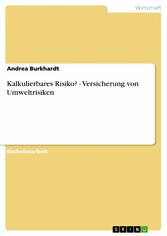 Kalkulierbares Risiko? - Versicherung von Umweltrisiken