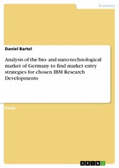 Analysis of the bio- and nano-technological market of Germany  to find market entry strategies  for chosen IBM Research Developments