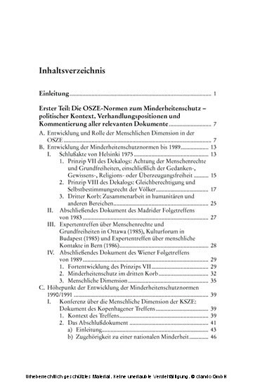 Zwischen Menschenrechten und Konfliktprävention - Der Minderheitenschutz im Rahmen der Organisation für Sicherheit und Zusammenarbeit in Europa (OSZE)