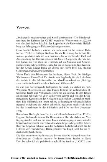 Zwischen Menschenrechten und Konfliktprävention - Der Minderheitenschutz im Rahmen der Organisation für Sicherheit und Zusammenarbeit in Europa (OSZE)