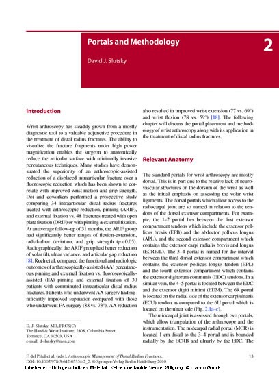 Arthroscopic Management of Distal Radius Fractures