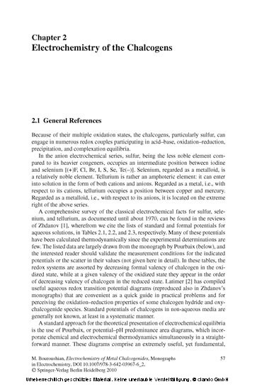 Electrochemistry of Metal Chalcogenides