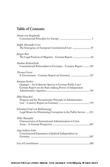 Recent Trends in German and European Constitutional Law