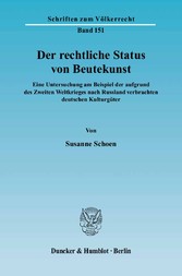 Der rechtliche Status von Beutekunst.