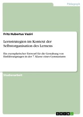 Lernstrategien im Kontext der Selbstorganisation des Lernens