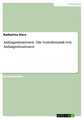 Anfangssituationen - Die Soziodynamik von Anfangssituationen