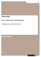 Der Schutz des Pseudonyms