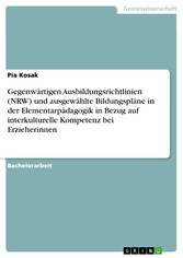 Gegenwärtigen Ausbildungsrichtlinien (NRW) und ausgewählte Bildungspläne in der Elementarpädagogik in Bezug auf interkulturelle Kompetenz bei Erzieherinnen