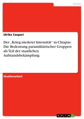 Der 'Krieg niederer Intensität' in Chiapas: Die Bedeutung paramilitärischer Gruppen als Teil der staatlichen Aufstandsbekämpfung