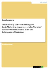 Optimierung der Vermarktung des Basis-Marketing-Konzeptes 'Hallo Nachbar' für Autowerkstätten mit Hilfe des Relationship-Marketing