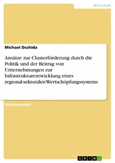 Ansätze zur Clusterförderung durch die Politik und der Beitrag von Unternehmungen zur Infrastrukturentwicklung eines regional-sektoralen Wertschöpfungssystems