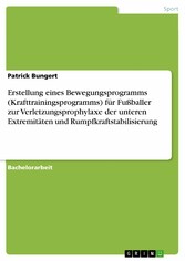 Erstellung eines Bewegungsprogramms (Krafttrainingsprogramms) für Fußballer zur Verletzungsprophylaxe der unteren Extremitäten und Rumpfkraftstabilisierung