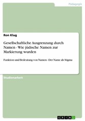 Gesellschaftliche Ausgrenzung durch Namen - Wie jüdische Namen zur Markierung wurden