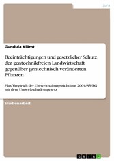 Beeinträchtigungen und gesetzlicher Schutz der gentechnikfreien Landwirtschaft gegenüber gentechnisch veränderten Pflanzen