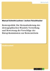 Rentenpolitik: Die Herausforderung des demographischen Wandels. Vorstellung und Bewertung der Vorschläge der Rürup-Kommission zur Rentenreform