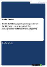 Markt der Standardanwendungssoftware für ERP mit einem Vergleich der konzeptionellen Struktur der Angebote