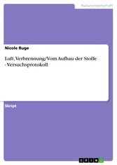 Luft, Verbrennung/Vom Aufbau der Stoffe - Versuchsprotokoll