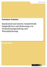 Kundenlauf und interne Standortwahl. Möglichkeiten und Bedeutung von Verkaufsraumgestaltung und Warenplatzierung