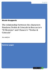 The relationship between the characters Pandarus, Troilus & Criseyde in Boccaccio's 'Il Filostrato' and Chaucer's 'Troilus & Criseyde'